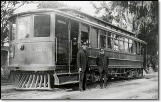 A streetcar in old Willow Glen, San Jose, CA
